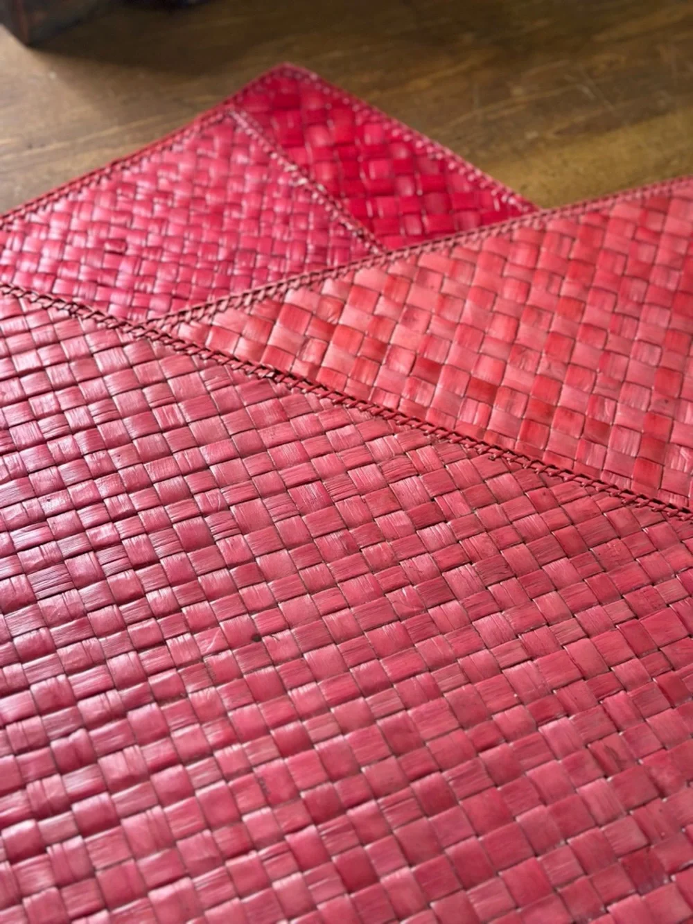 Set Of 4 Handwoven Reversible Placemats Woven Natural Fiber Boho